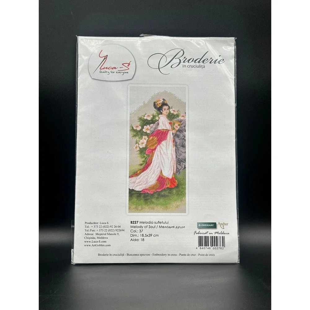 Luca-S Cross Stitch Kit B227 Melody of Soul Geisha Woman with Flowers 18 Count